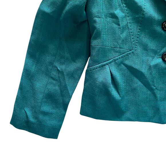 Jones New York : NEW Teal Textured Blazer Jacket Lined Workwear Suiting : 14 - Picture 2 of 11